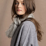 Lightweight Small Summer Cashmere Scarf in Pale Grey