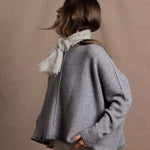 Lightweight Small Summer Cashmere Scarf in Pale Grey