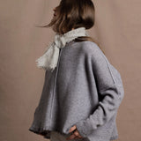 Lightweight Small Summer Cashmere Scarf in Pale Grey