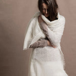 Lightweight Summer Cashmere Wrap Shawl in Ivory