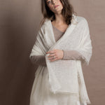 Lightweight Summer Cashmere Wrap Shawl in Ivory