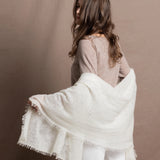 Lightweight Summer Cashmere Wrap Shawl in Ivory
