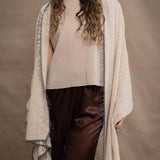 Frankie Cashmere Wrap w/ Contrast Trim | Oyster & Flannel