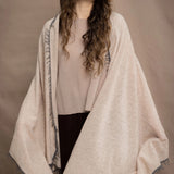 Frankie Cashmere Wrap w/ Contrast Trim | Oyster & Flannel