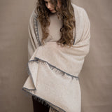 Frankie Cashmere Wrap w/ Contrast Trim | Oyster & Flannel