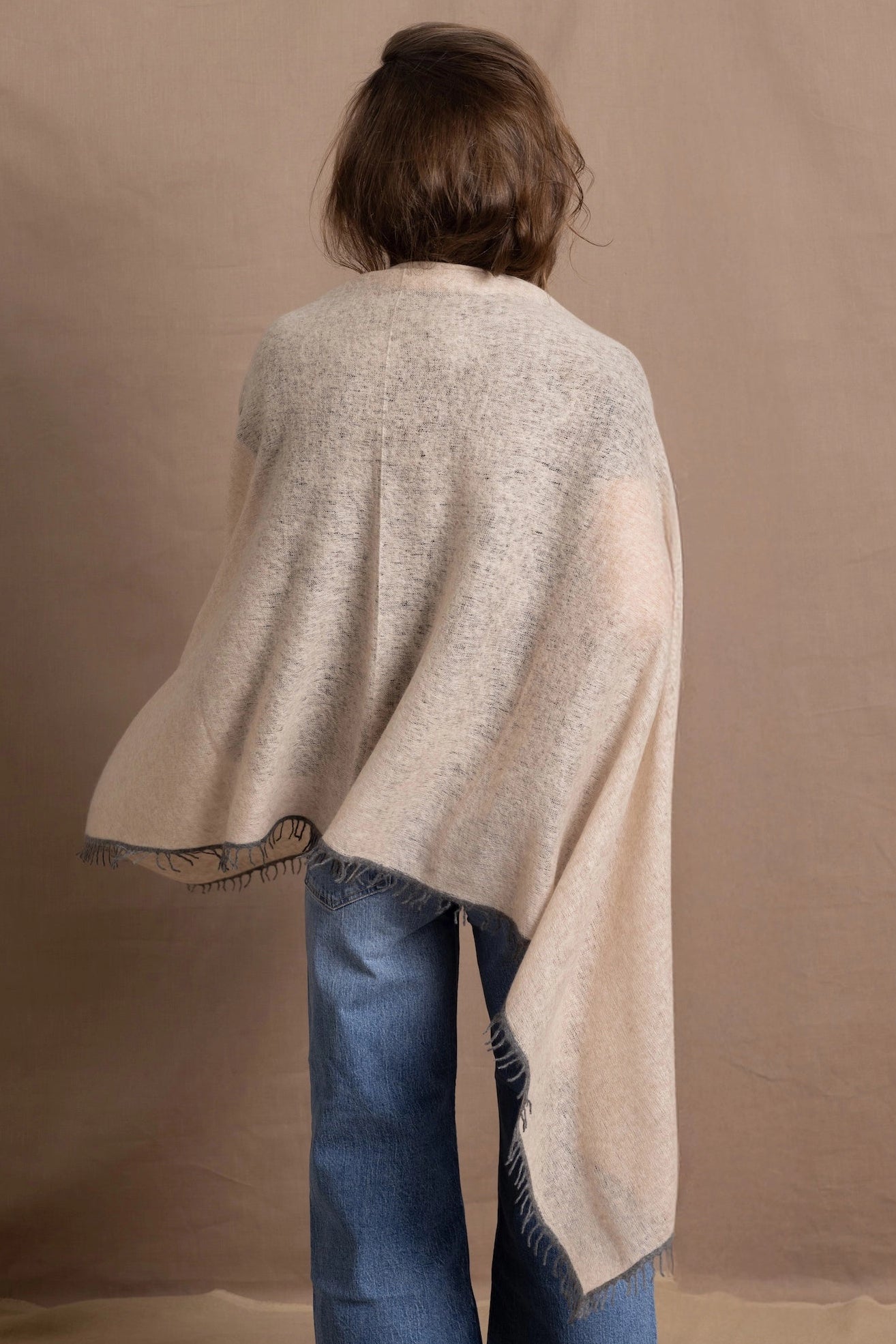 lightweight summer 100% cashmere wrap shawl in beige