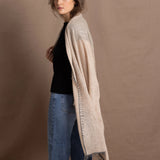 Frankie Cashmere Wrap w/ Contrast Trim | Oyster & Flannel