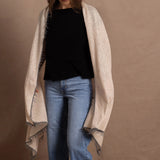 Frankie Cashmere Wrap w/ Contrast Trim | Oyster & Flannel
