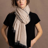 Frankie Cashmere Wrap w/ Contrast Trim | Oyster & Flannel