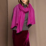 lightweight cashmere shawl in hot pink