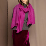 lightweight cashmere shawl in hot pink