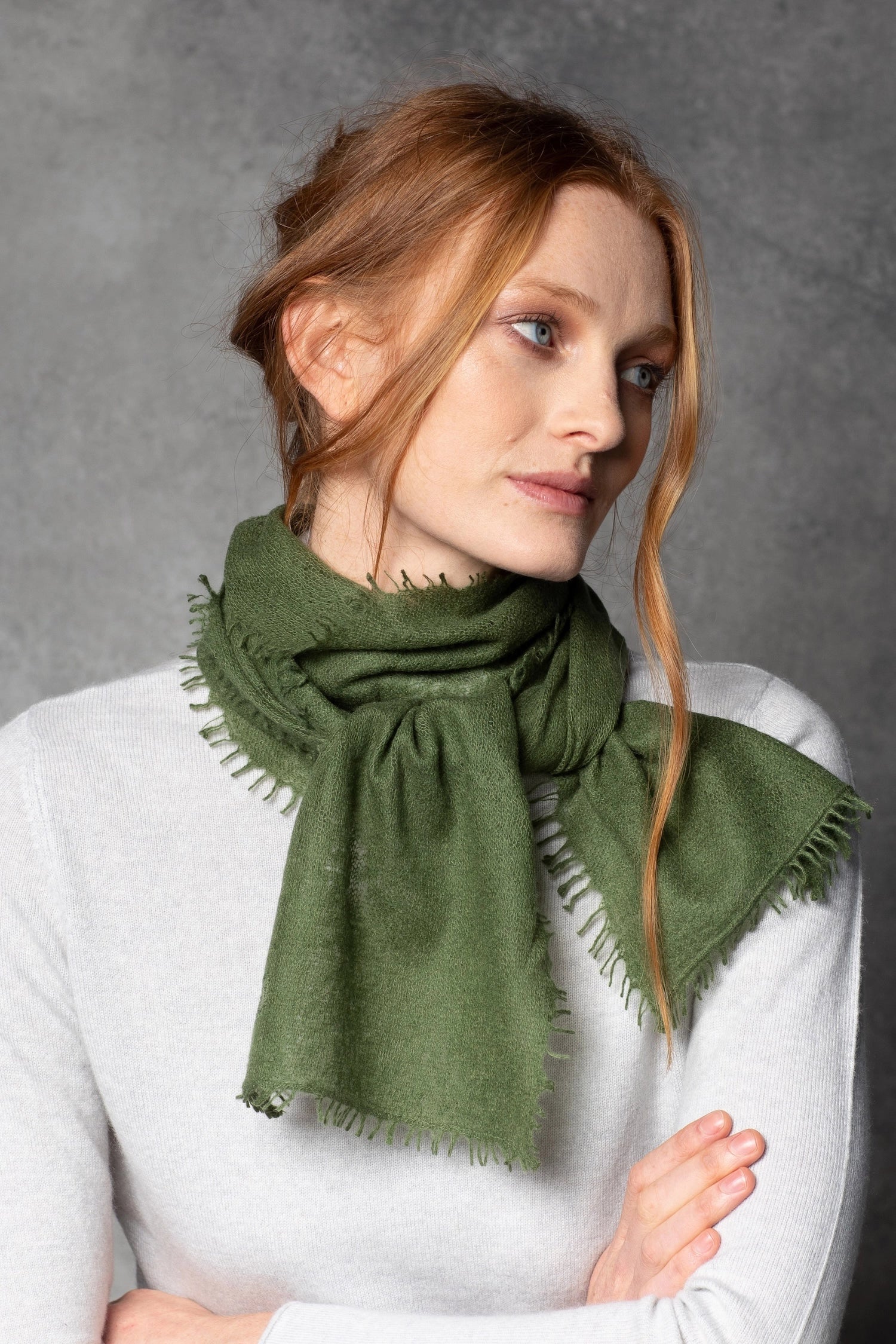 light luxury cashmere scarf in green