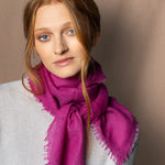 light luxury cashmere scarf in hot pink