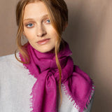 light luxury cashmere scarf in hot pink