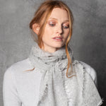 light luxury cashmere scarf in light grey