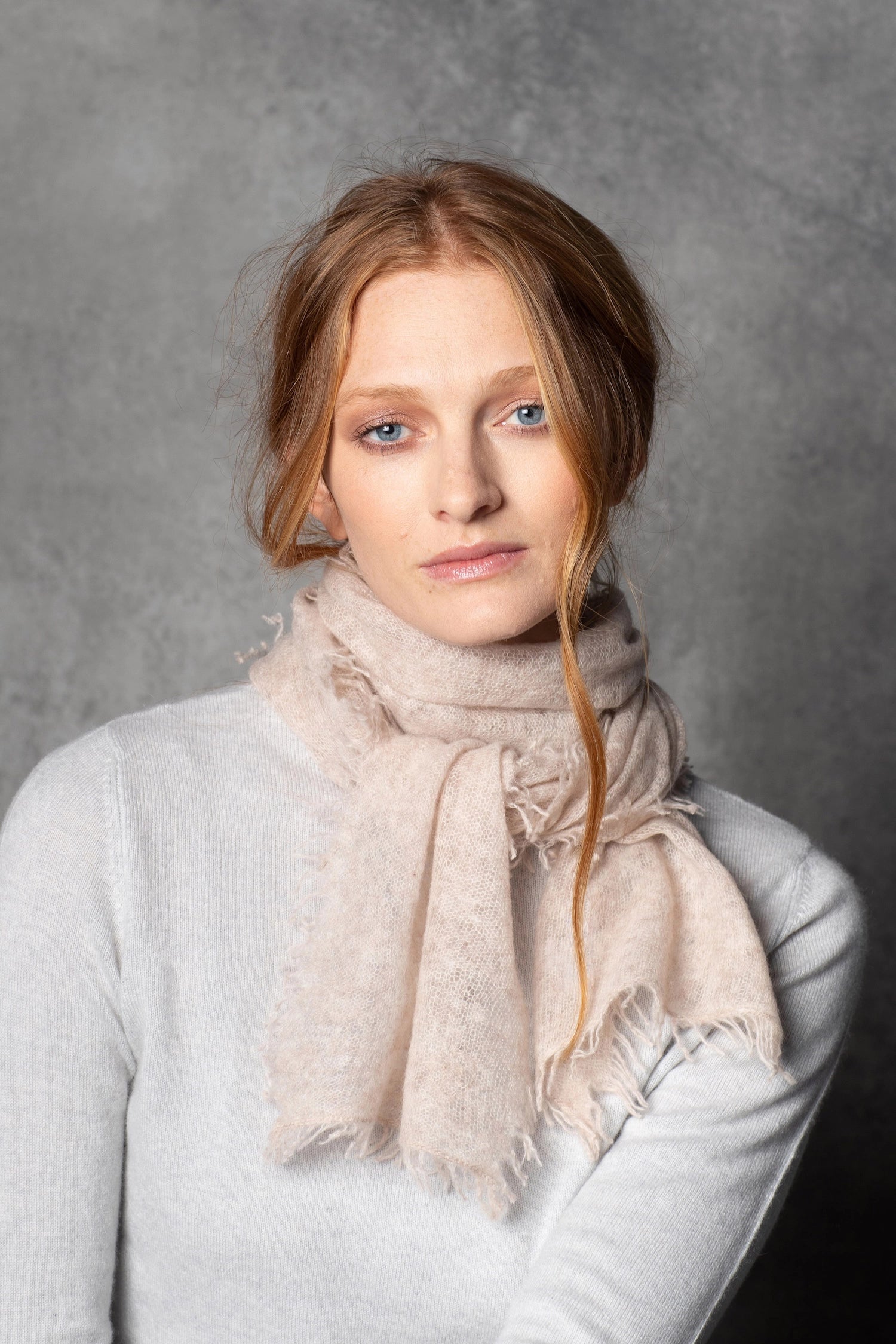 light luxury cashmere scarf in beige