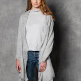 light luxury cashmere wrap in light grey