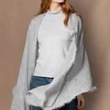 light luxury cashmere wrap in light grey