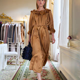 Síoda Bardot Frill Silk Dress