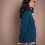 Full Bloom Cashmere Turtleneck Sweater | Teal