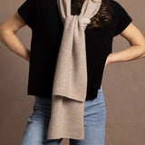 Full Bloom Cashmere Scarf | Natural & Almost White