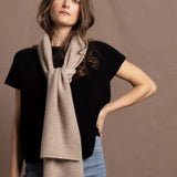 Full Bloom Cashmere Scarf | Natural & Almost White