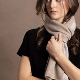 Full Bloom Cashmere Scarf | Natural & Almost White