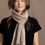 Full Bloom Cashmere Scarf | Natural & Almost White