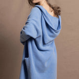 Full Bloom Hooded Cardi Coat | Sky Blue