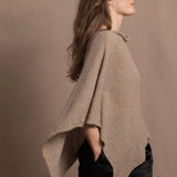 Grace Button Cashmere Poncho | Natural