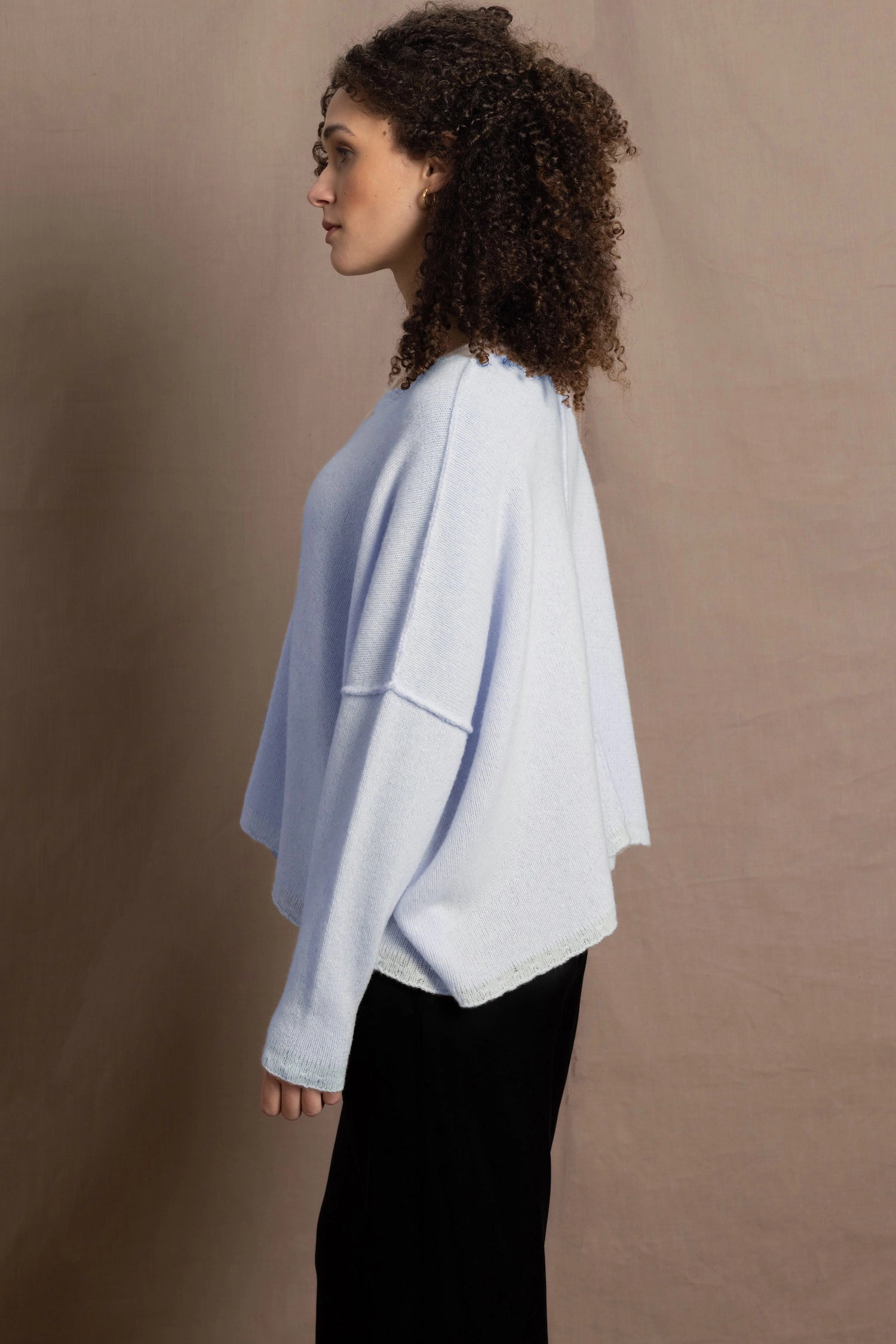Pure 100% Cashmere Sweater in Pale Blue