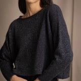 Cropped Hailey Cashmere Sweater | Glisten Storm