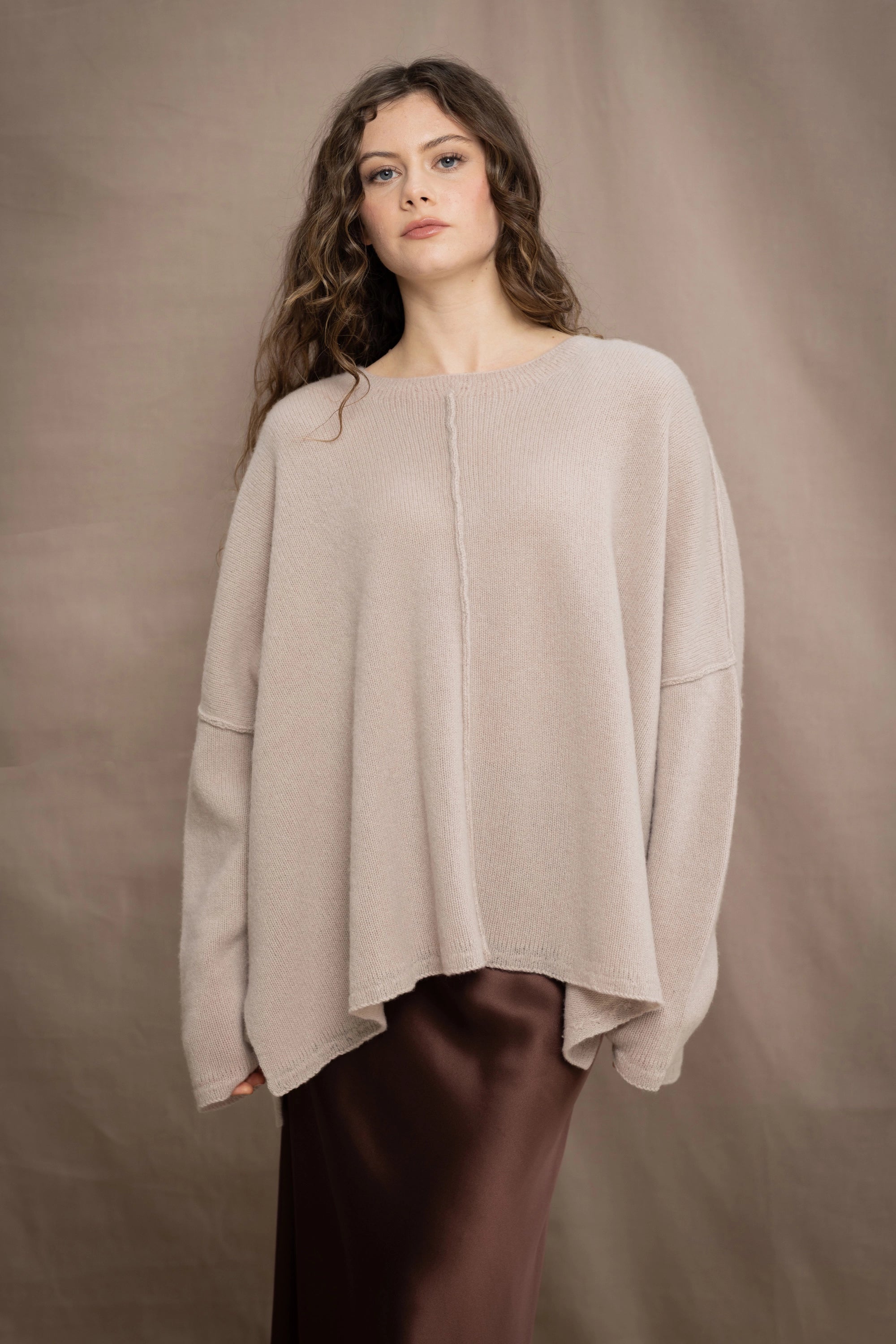 Hailey Oversized Cashmere Sweater | Oyster