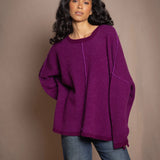Hailey Oversized Cashmere Sweater | Beetroot/Royal Purple