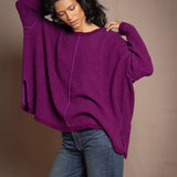 Hailey Oversized Cashmere Sweater | Beetroot/Royal Purple