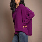Hailey Oversized Cashmere Sweater | Beetroot/Royal Purple