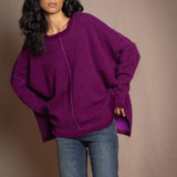 Hailey Oversized Cashmere Sweater | Beetroot/Royal Purple