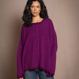 Hailey Oversized Cashmere Sweater | Beetroot/Royal Purple