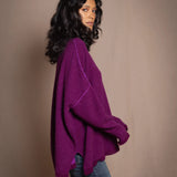 Hailey Oversized Cashmere Sweater | Beetroot/Royal Purple