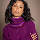 Hailey Oversized Cashmere Sweater | Beetroot/Royal Purple