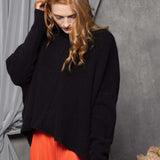 Oversized Cashmere Swing Sweater in Black