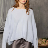 Oversized Cashmere Swing Sweater in Pale Blue