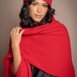 Harri Cashmere Beanie Hat | Ruby