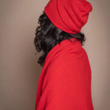 Harri Cashmere Beanie Hat | Ruby