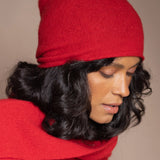 Harri Cashmere Beanie Hat | Ruby