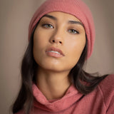 Harri Cashmere Beanie Hat | Sand Rose