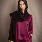 Síoda Bracelet Sleeve Silk Top | Dark Maroon