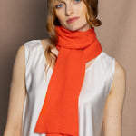 long cashmere scarf in bright orange