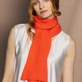 long cashmere scarf in bright orange