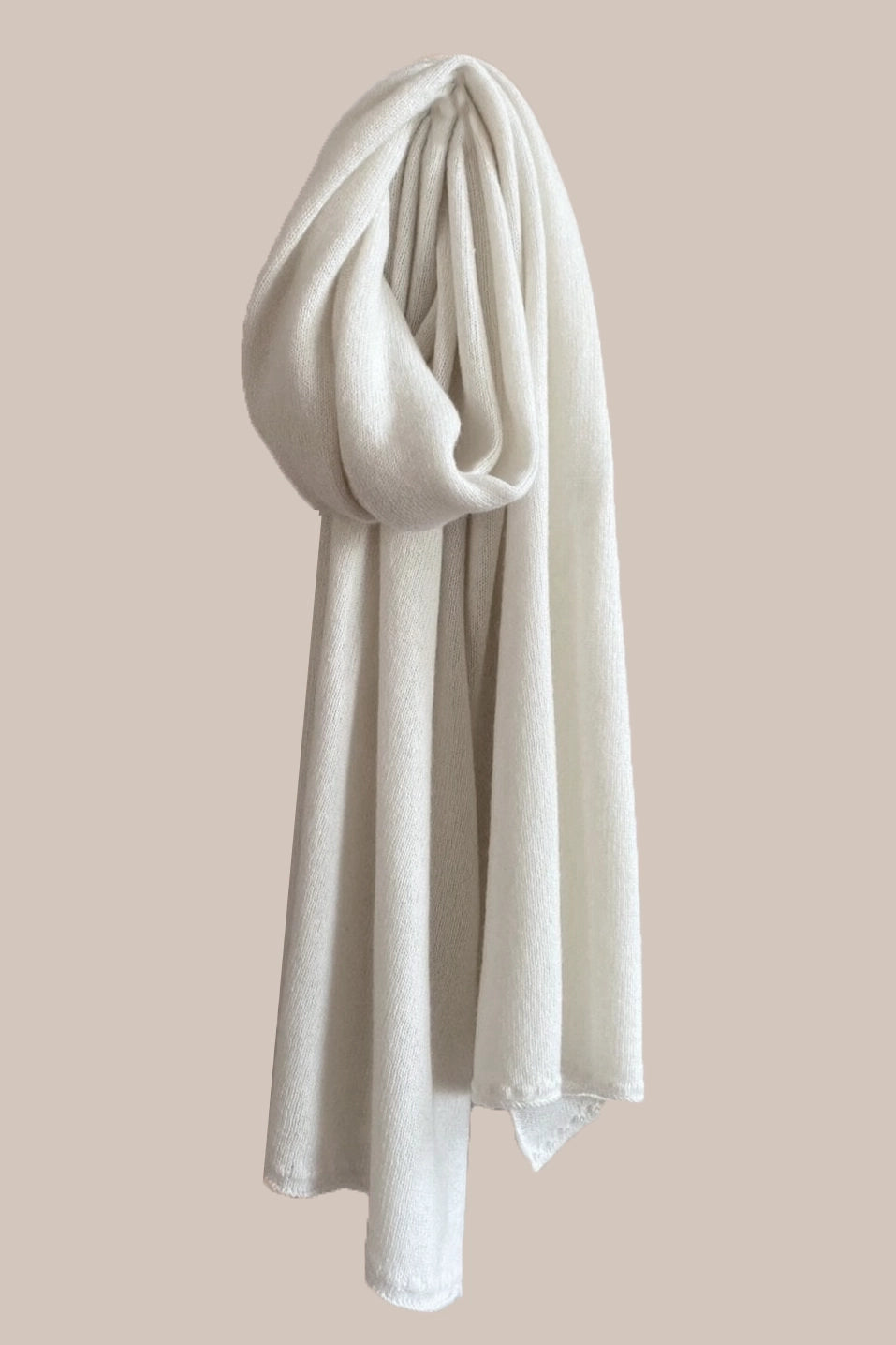 a cashmere wrap shawl in off white